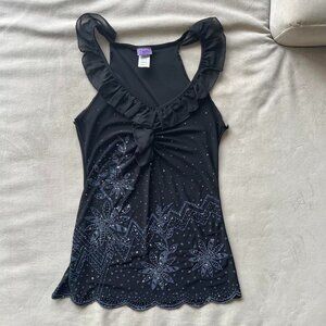 Women's Black and Navy Vest